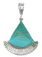 Genuine Sterling Silver and Turquoise Inlay Southwestern Pendant Jewelry VX55674